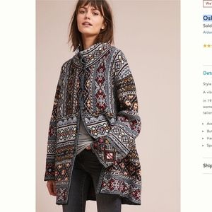 Anthropologie Oslo Sweater Coat like new small
